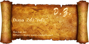 Dusa Zénó névjegykártya